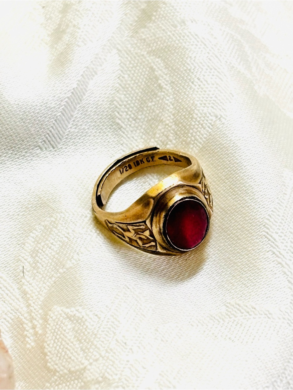 Rare Girl Scouts Brownie Signet Ring 1/20 18k GF Gold